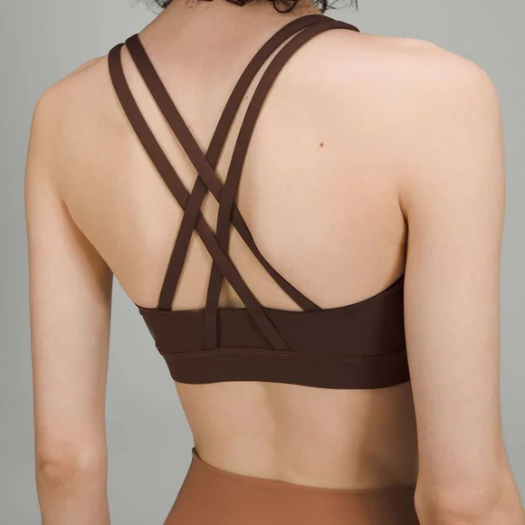 Lululemon Energy Bra - Medium Support, B–D Cups - Java - Size 6 - Picture 2 of 6